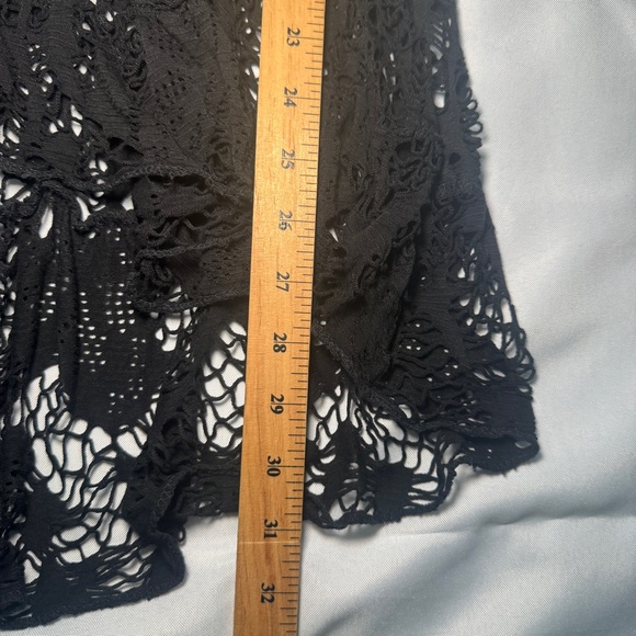 Bella Amore Black Crochet Top Linen Gothic Grunge Fairycore Made in Italy M - Picture 5 of 6